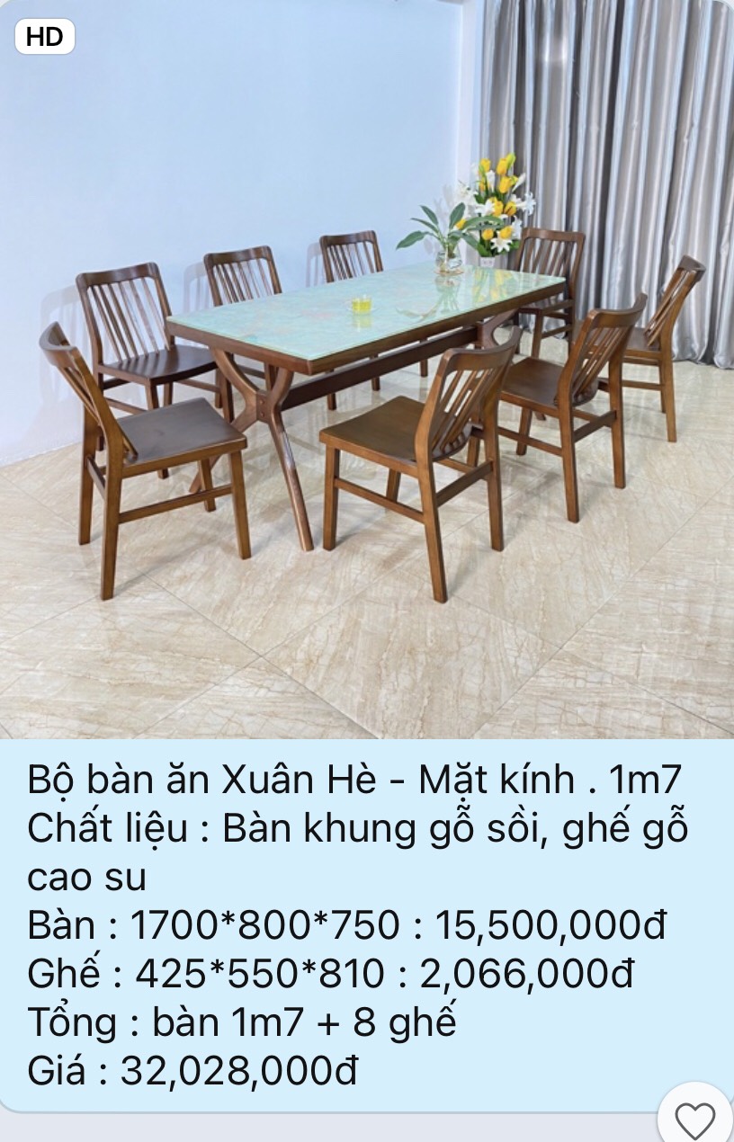 BỘ BÀN XUÂN HÈ GHẾ ĂN 8 GHẾ MẶT ĐÁ- XH8G17W