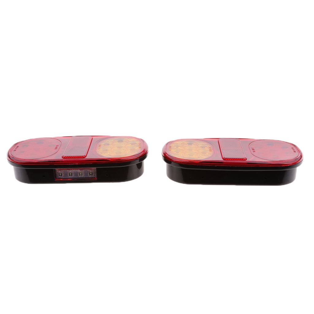 2pcs Universal Truck LED Sealed Stop/Turn/Tail Light Marine Waterproof