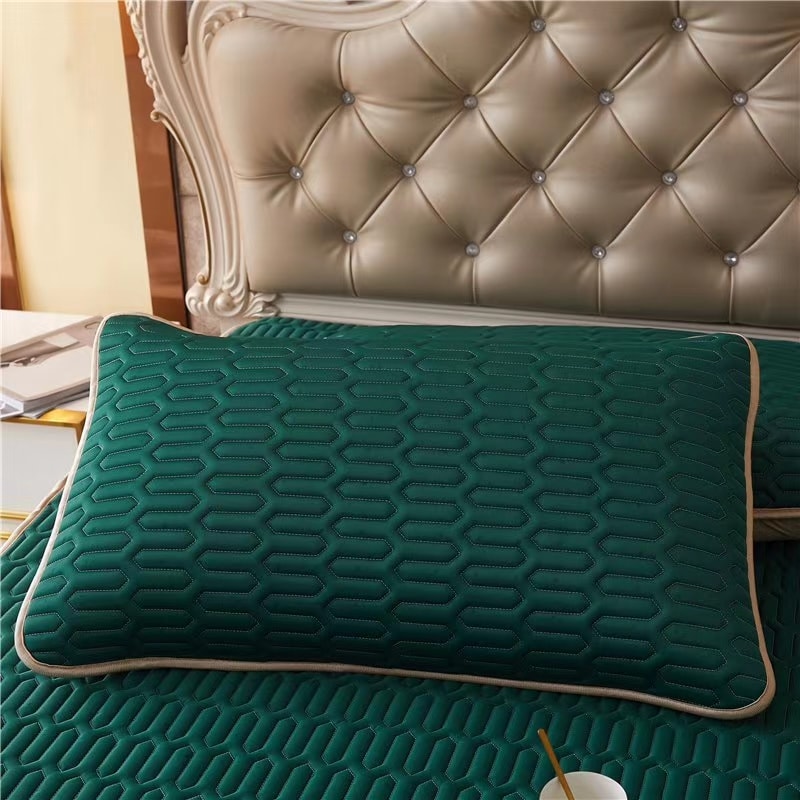 Chiếu điều hòa Tencel cao su non loại trơn - Tặng kèm 02 vỏ gối cùng màu