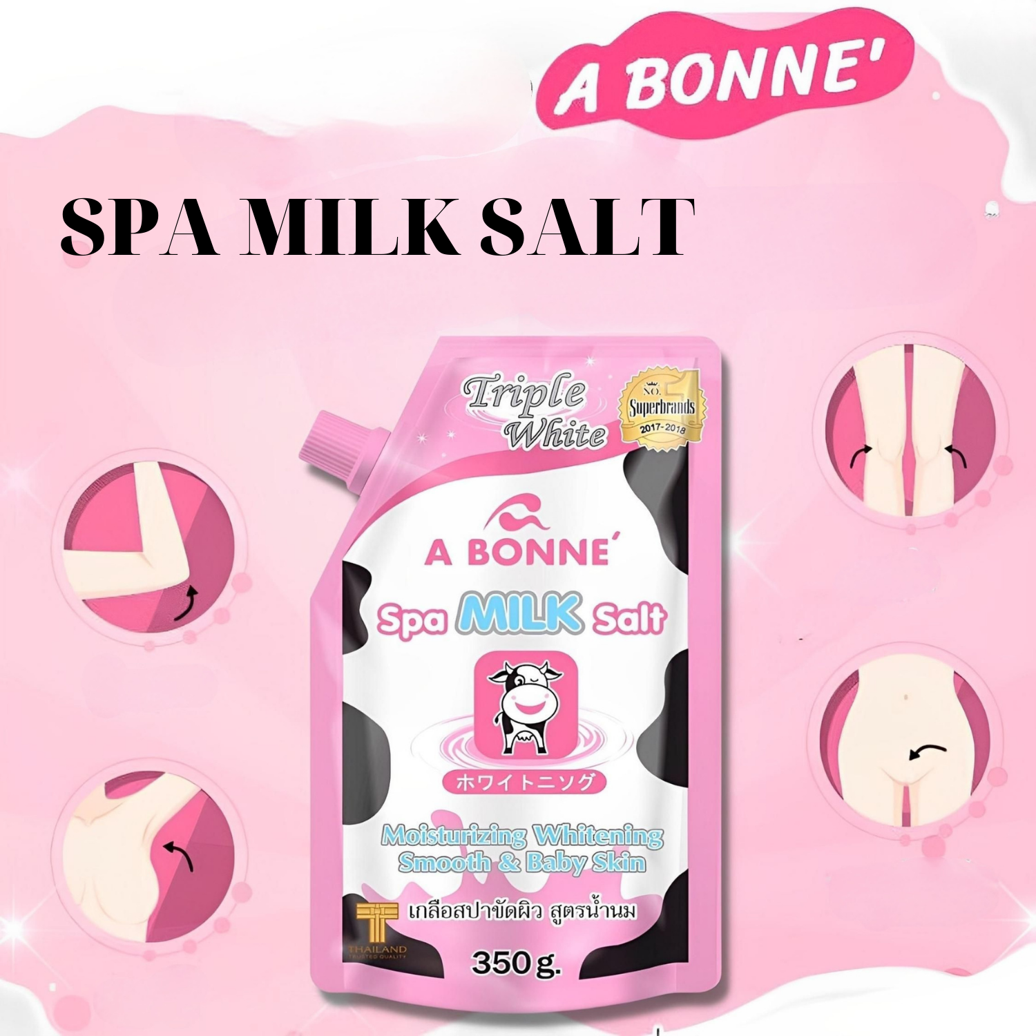 Muối Tắm Sữa Bò A Bonne Tẩy Tế Bào Da Chết Body Thái Lan 350gr