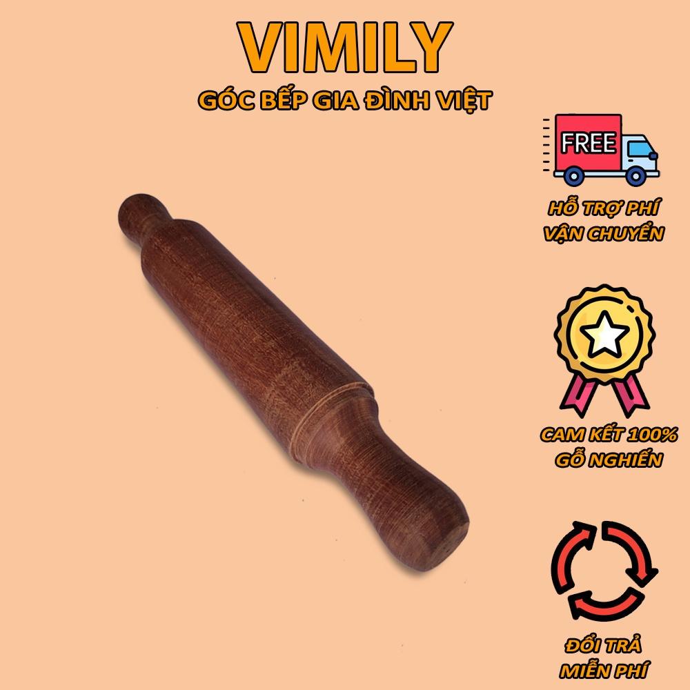 Lăn bột gỗ nghiến núi đá dụng cụ làm bánh VIMILY kích thước 36x6cm