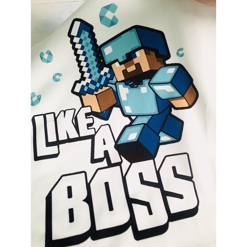 (Ảnh Thật Hot) Áo Thun Minecraft Like a Boss Siêu Đẹp - Áo Minecraft Tshirt MC13