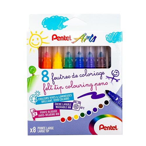 Màu Dạ Màu Pentel SCS3E-8/12 Bộ 18/12 Màu| Thiết Kế Kiểu Dáng Thân Béo| Có Thể Giặt Được