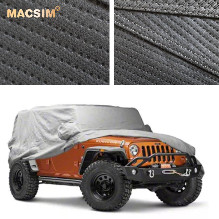 Bạt phủ ô tô chất liệu vải không dệt cao cấp thương hiệu MACSIM dành cho hãng xe Volswagen Teramont/ Tiguan / Passat/ Tourareg màu ghi - bạt phủ trong nhà và ngoài trời