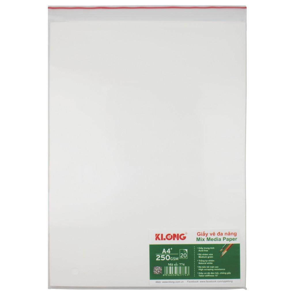 Giấy vẽ đa năng cao cấp A4 20 tờ 250GSM MS: 774