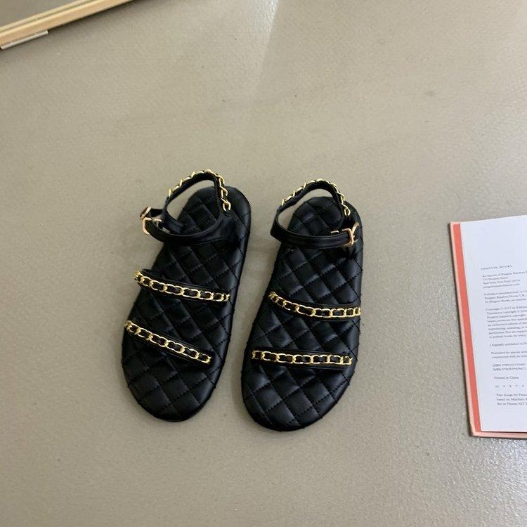 Summer Fashion Round Head Double Belt Versatile Sandals for Women