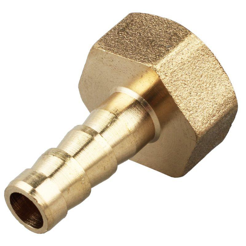 8mm Hose Brass Straight Barb Barbed Connector 3/8&quot; PT Female Thread