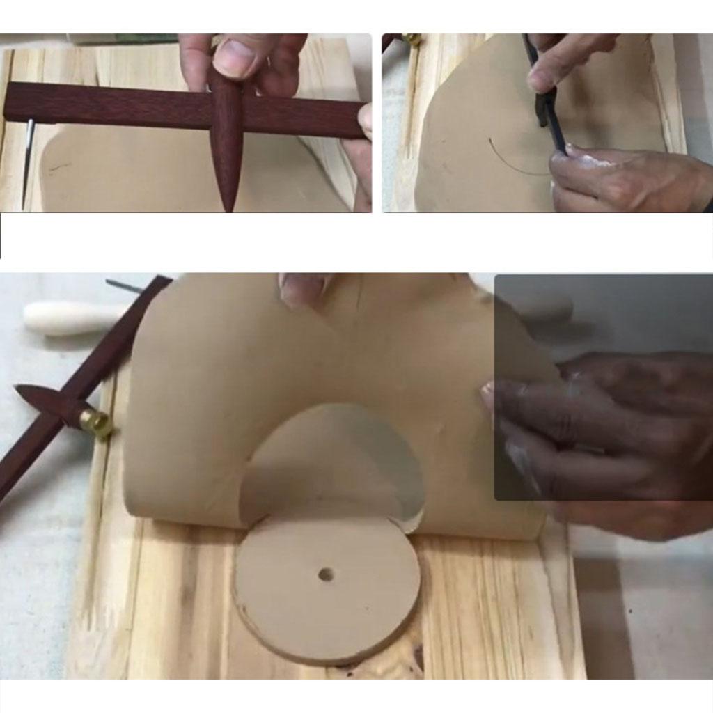 Wooden Compass Circle Cutter Circular Cutting Tools Measuring Ruler Caliper Clay for DIY Clay Pottery Ceramic Modeling 1-18cm