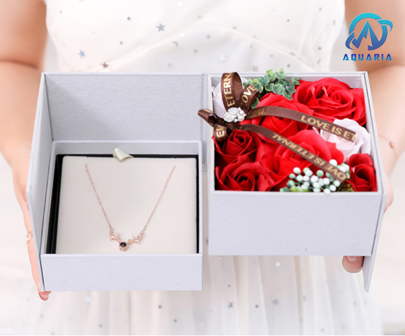 Hộp Quà Tặng Sáp Thơm Hoa Hồng 2 Tầng Sang Trọng Phong Cách Hàn Quốc Quà Tặng Dành Cho Người Thương (Ko Bao Gồm Quà Tặng)