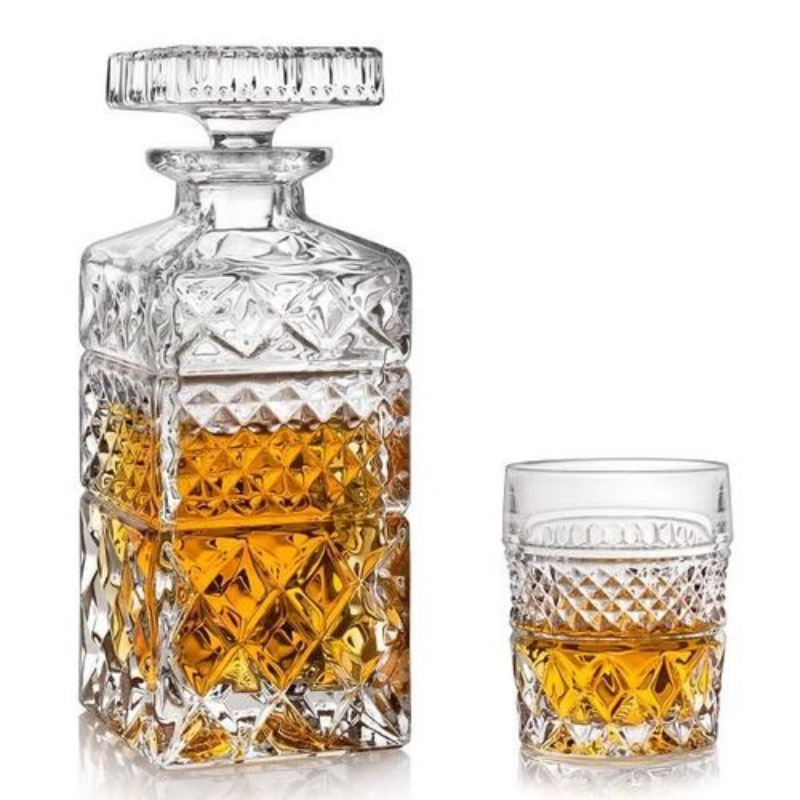 Bộ Bình Rượu Pha Lê Whisky Bohemia Madison, Bộ Bình Ly Thủy Tinh Cao Cấp, Trang Trí Bàn Tiệc, Nhập Tiệp