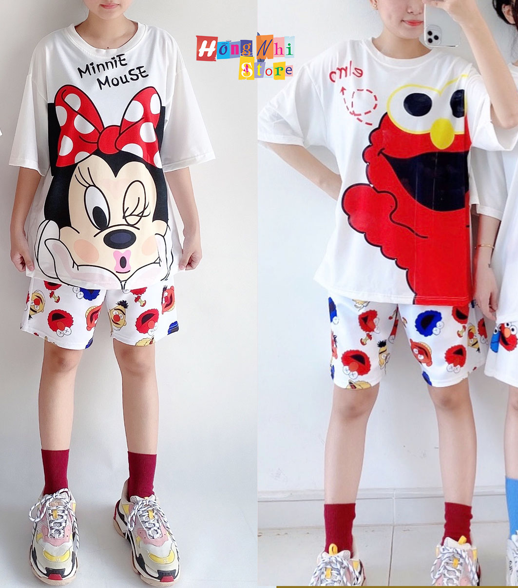 Quần Short Cartoon Unisex Màu Trắng - Quần Đùi Hoạt Hình Siêu Cute - MM