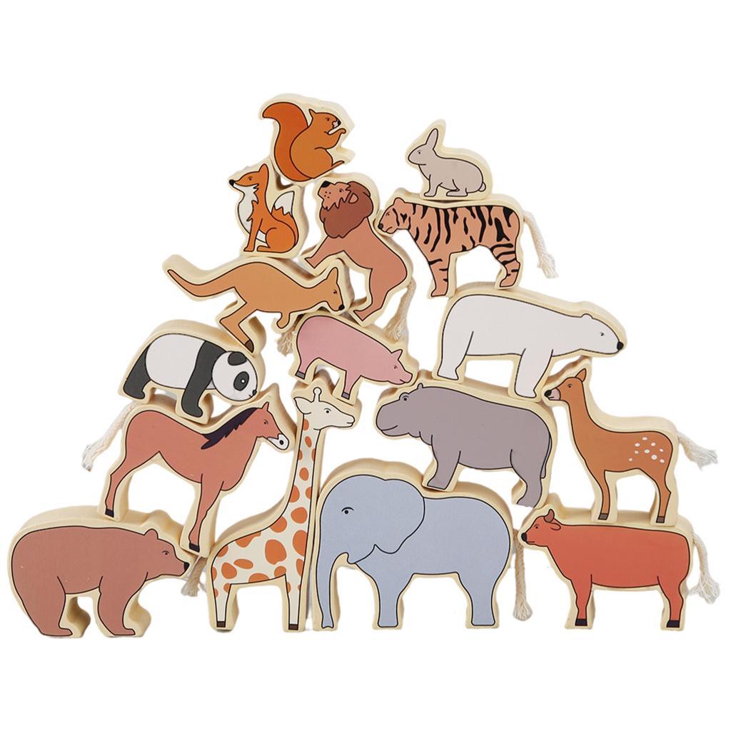 Montessori Wooden Stacking Blocks Balancing  puzzle  children   3 4