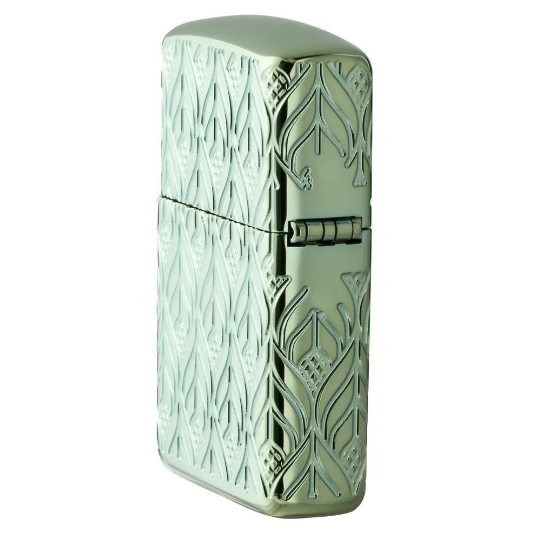 Bật Lửa Zippo Armor High Polish Green Elegant Dragon - Vỏ Dày Khắc Sâu MultiCut Hình Rồng Xanh Cao Cấp