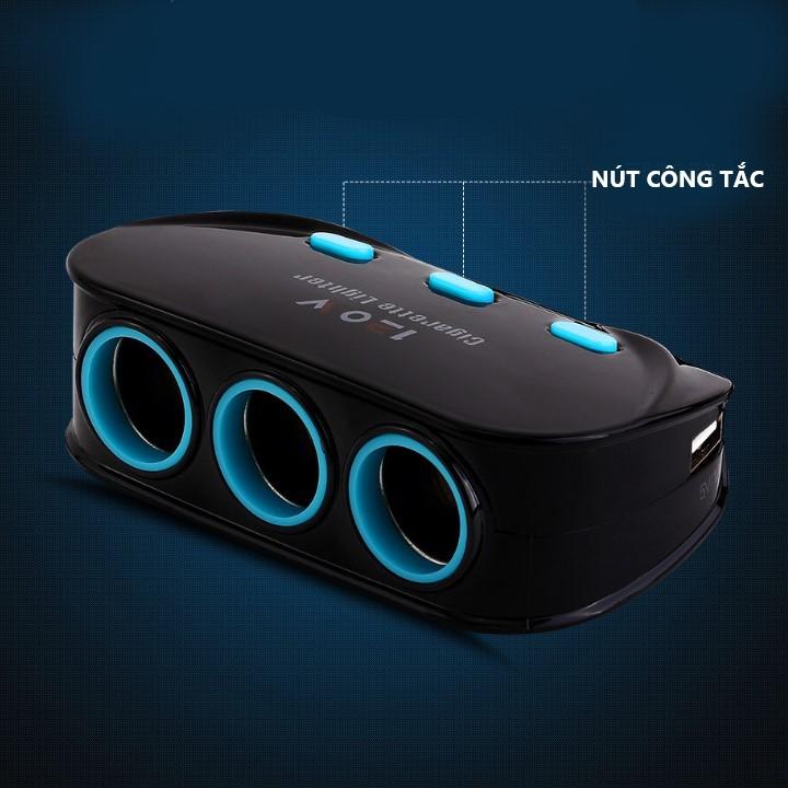 Bộ Chia Tẩu Thuốc Trên Xe Ô Tô Nguồn 12V/24V Công Suất 120W