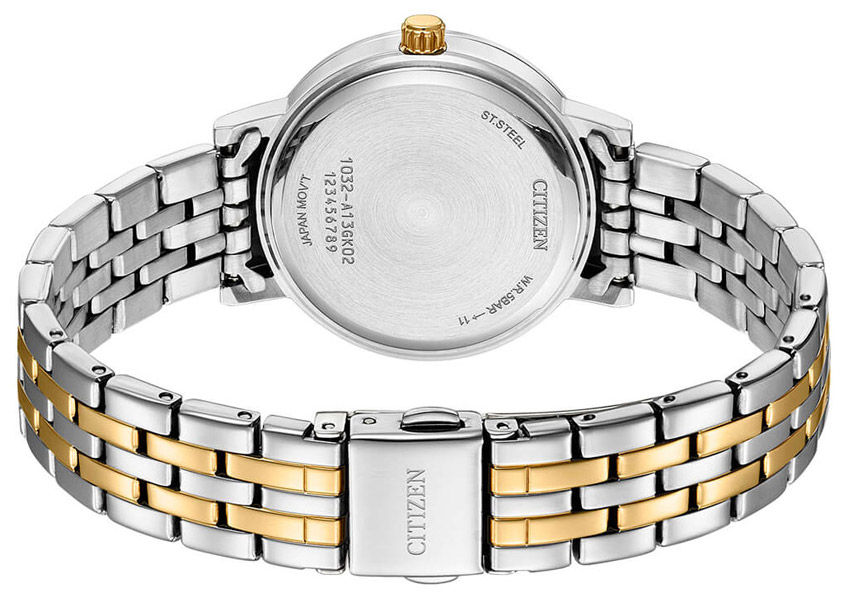 Đồng Hồ Nữ Citizen Pin-Quartz Đính Đá Swarovski Dây Thép Không Gỉ EL3106-59D - Mặt Xà Cừ (31mm)