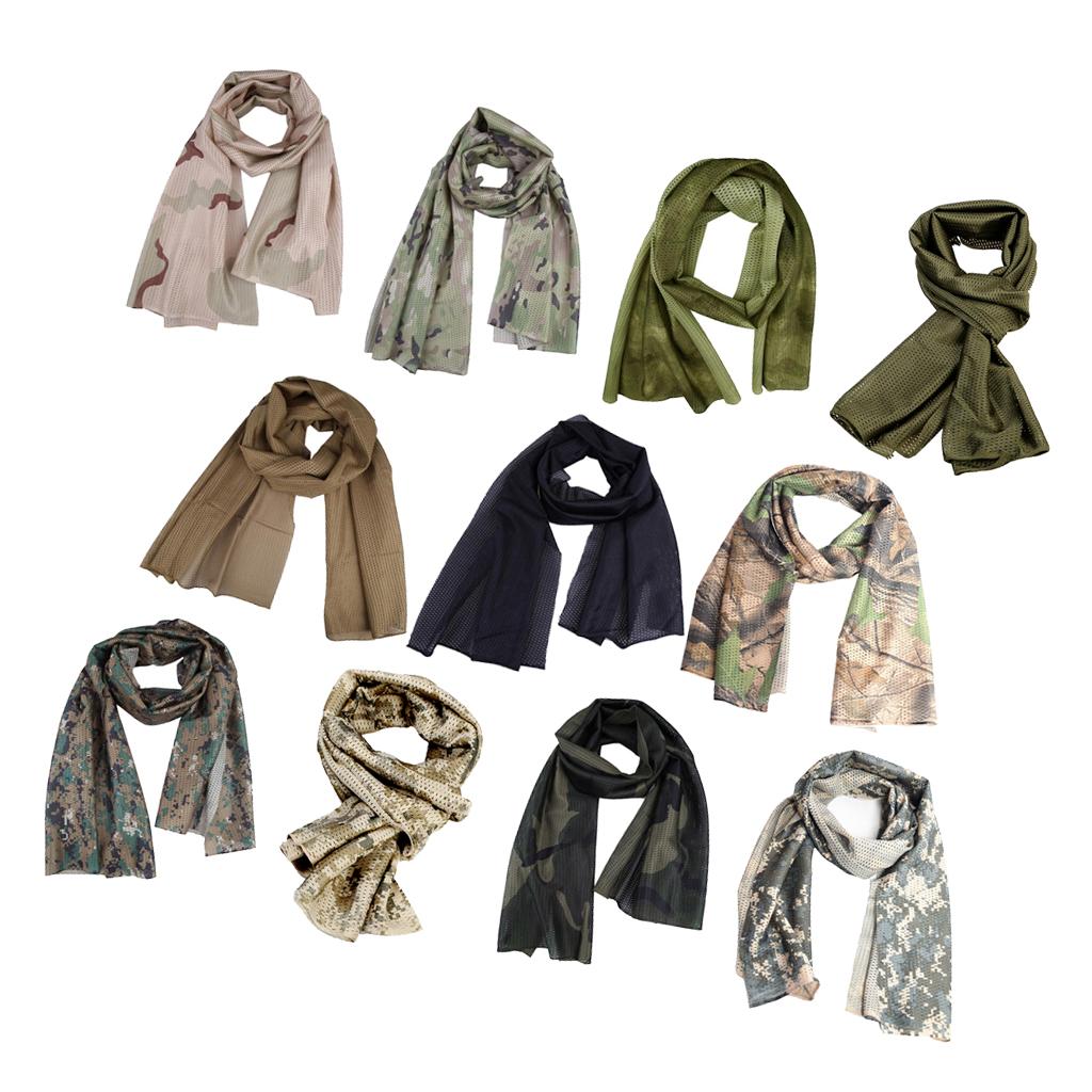 Camouflage Scrim Net Scarf Hunting Army Head Wrap Black