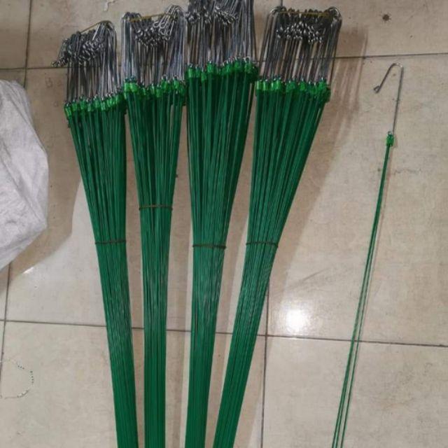 Set 10 móc kẽm bọc nhựa treo chậu lan dài 120cm