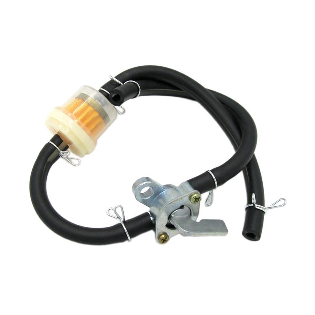 Motorcycle Scooter Gas in-Line Fuel Filter & Fuel Hose & Valve Switch 2x