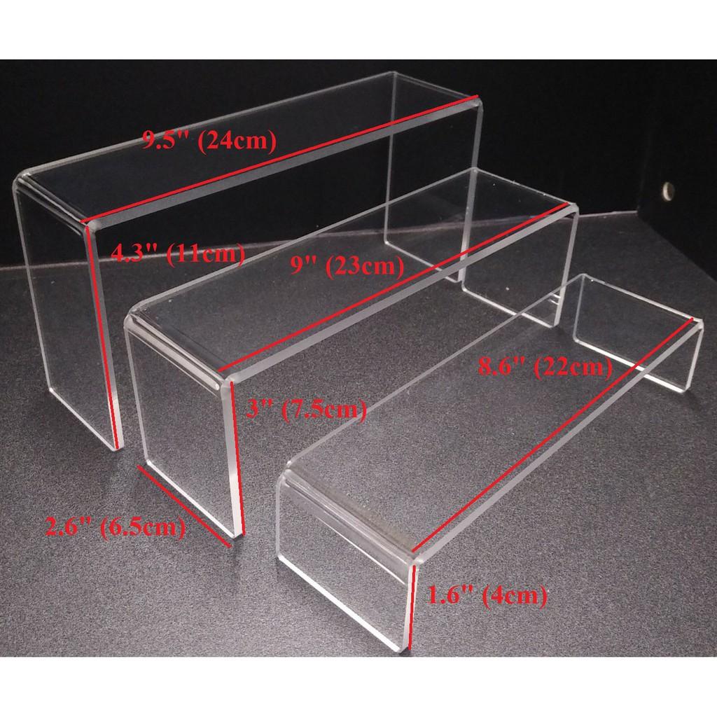 Acrylic Bộ kệ mica trong 3 tầng chữ U đa năng trưng bày sản phẩm , Acrylic . - Trong suốt 5mm