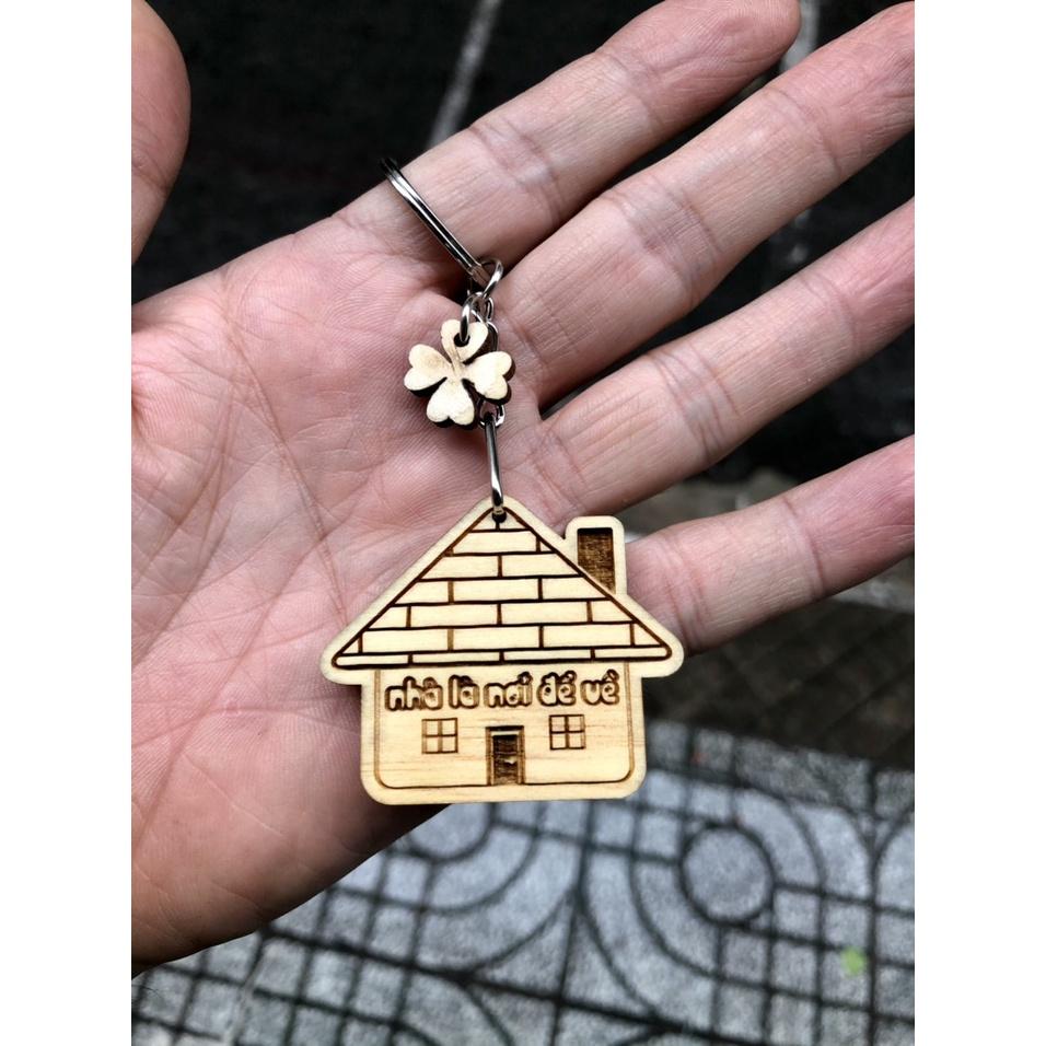 Móc khóa Hình Ngôi Nhà - Khắc Tên Theo yêu Cầu