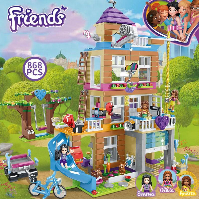 Đồ chơi lắp ráp kiểu lego Friends House Ngôi nhà tình bạn lego bé gái Model 3012 ( có sẵn với 868 chi tiết )