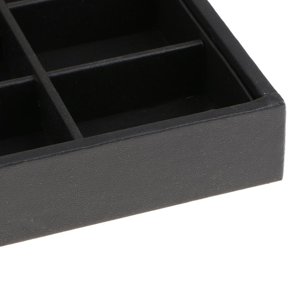 2pcs PU Leather Stackable Jewelry Tray Showcase Display Organizer 30 Slots