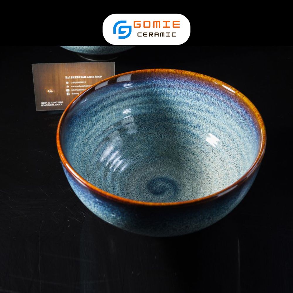 Bát Phở Cup Men Xanh Hoả Biến 17x9.5cm - Bát Phở Gốm Sứ Cao Cấp