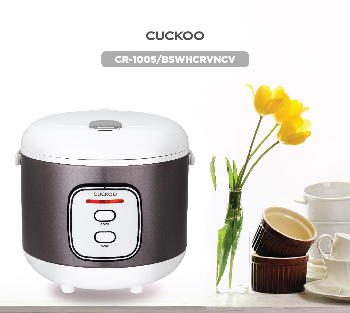 Nồi cơm điện Cuckoo 1.8L CR-1005 lòng nồi chống dính, 1 nút ấn dễ dàng điều khiển - Hàng chính hãng Cuckoo Vina