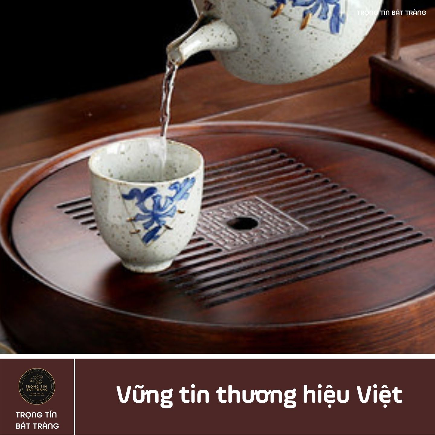 KT 09 Khay Trà Tre Cao Cấp Tròn Nhỏ