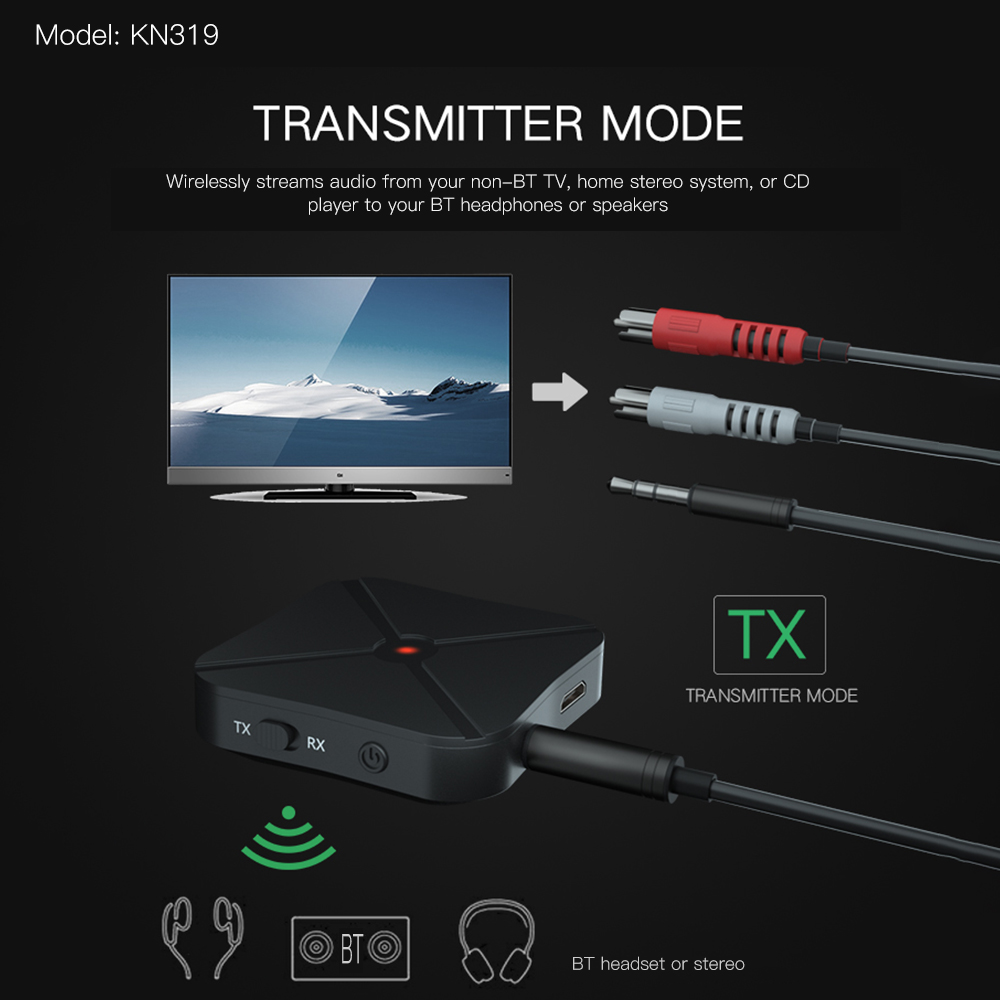 Bộ Điều Hợp Âm Thanh KN319 USB BT 2 Trong 1