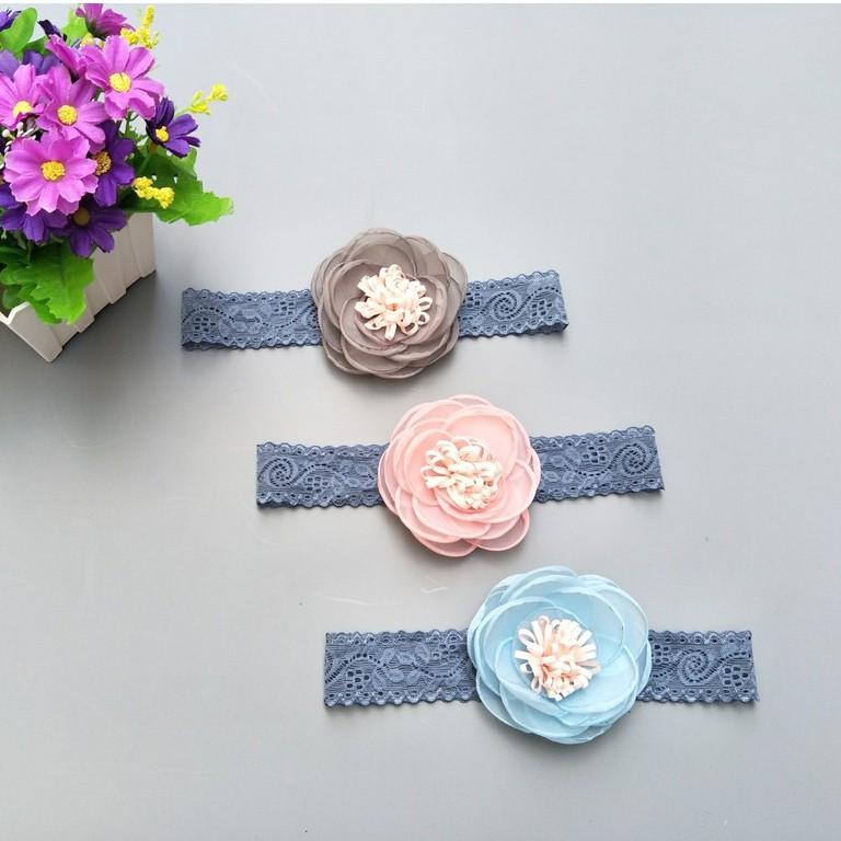 Băng đô - turban ren đính hoa xinh xắn cho bé gái từ 0 đến 3 tuổi, nhiều mẫu