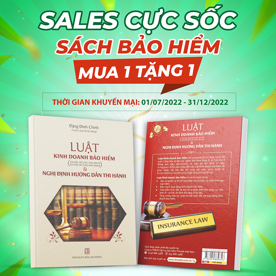 Combo 2 Cuốn Sách - Luật Kinh Doanh Bảo Hiểm &amp; Nghị Định Hướng Dẫn Thi Hành (Mua 1 Tặng 1)