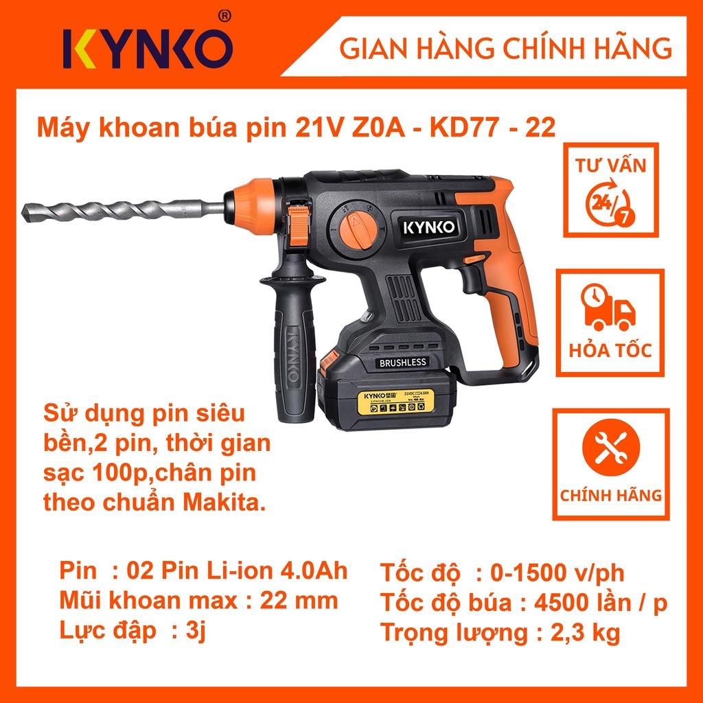 Máy khoan búa pin cầm tay chính hãng Kynko 21V Z0A-KD77-22 #6771 siêu bền