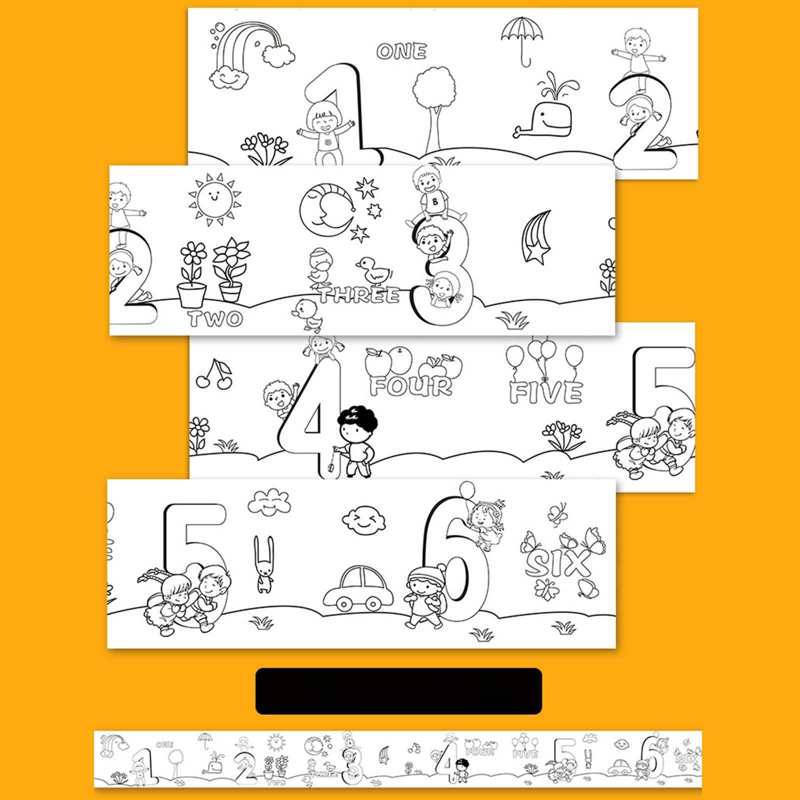 Kids Children Wall Coloring Posters Paper 30Cmx300cm Back Sided