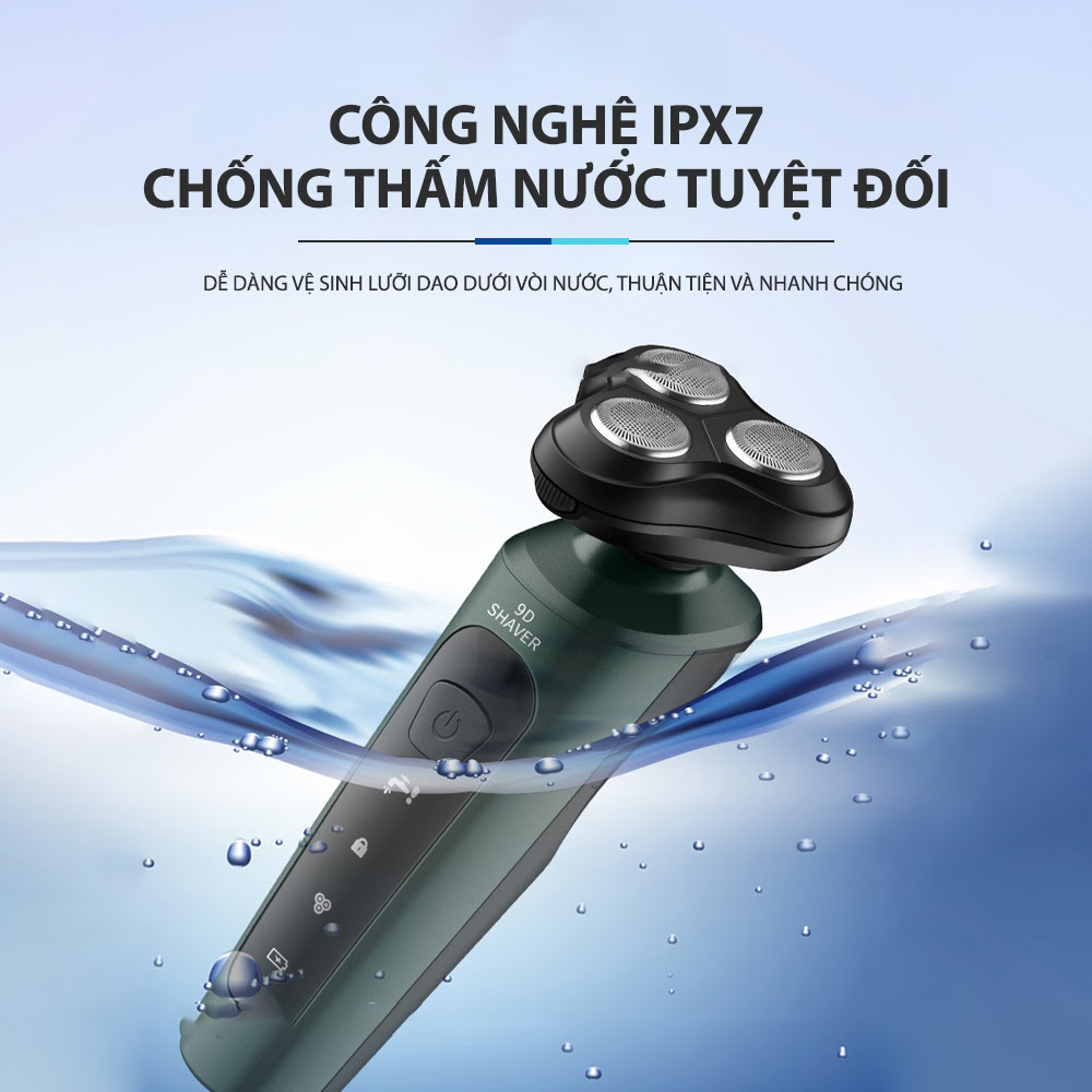 Máy cạo râu 9D SHAVER cao cấp loại 4in1 chống nước chuẩn IPX7