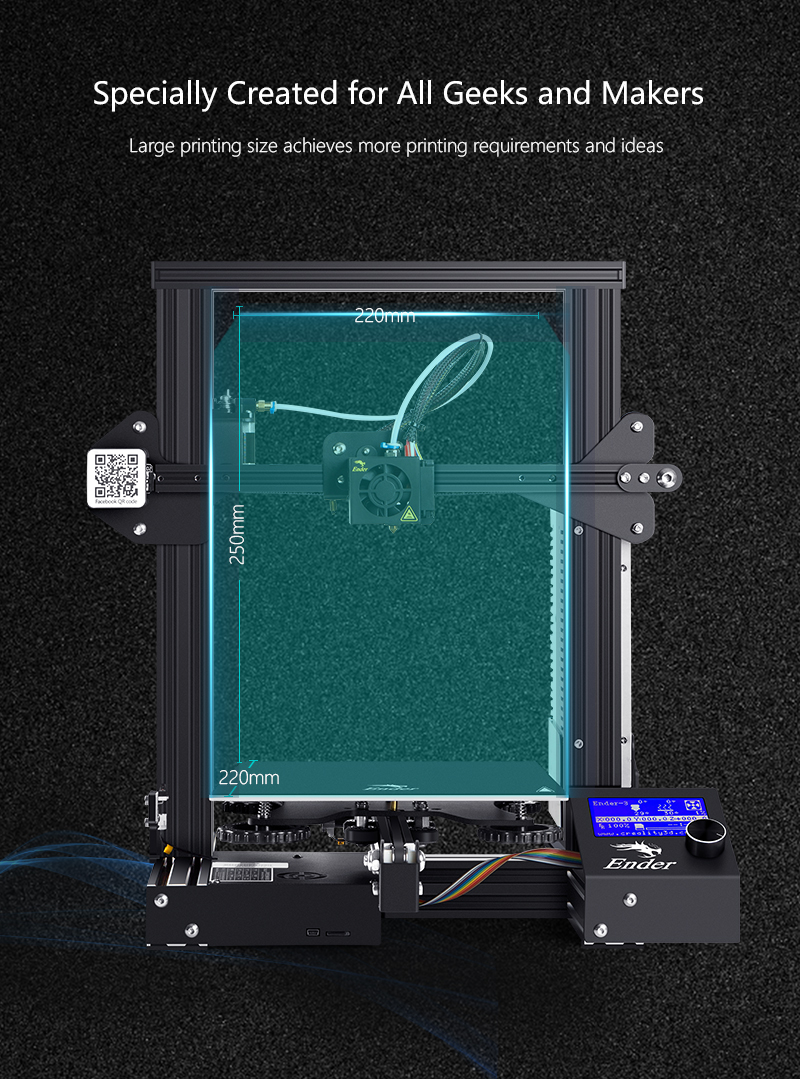 Máy in 3D Creality Ender 3 khổ in 220*220*250mm