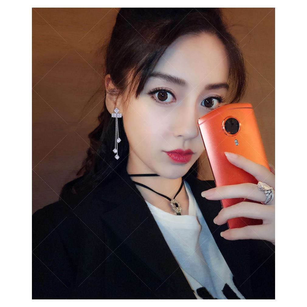 Bông tai hình thoi thả sợi dài