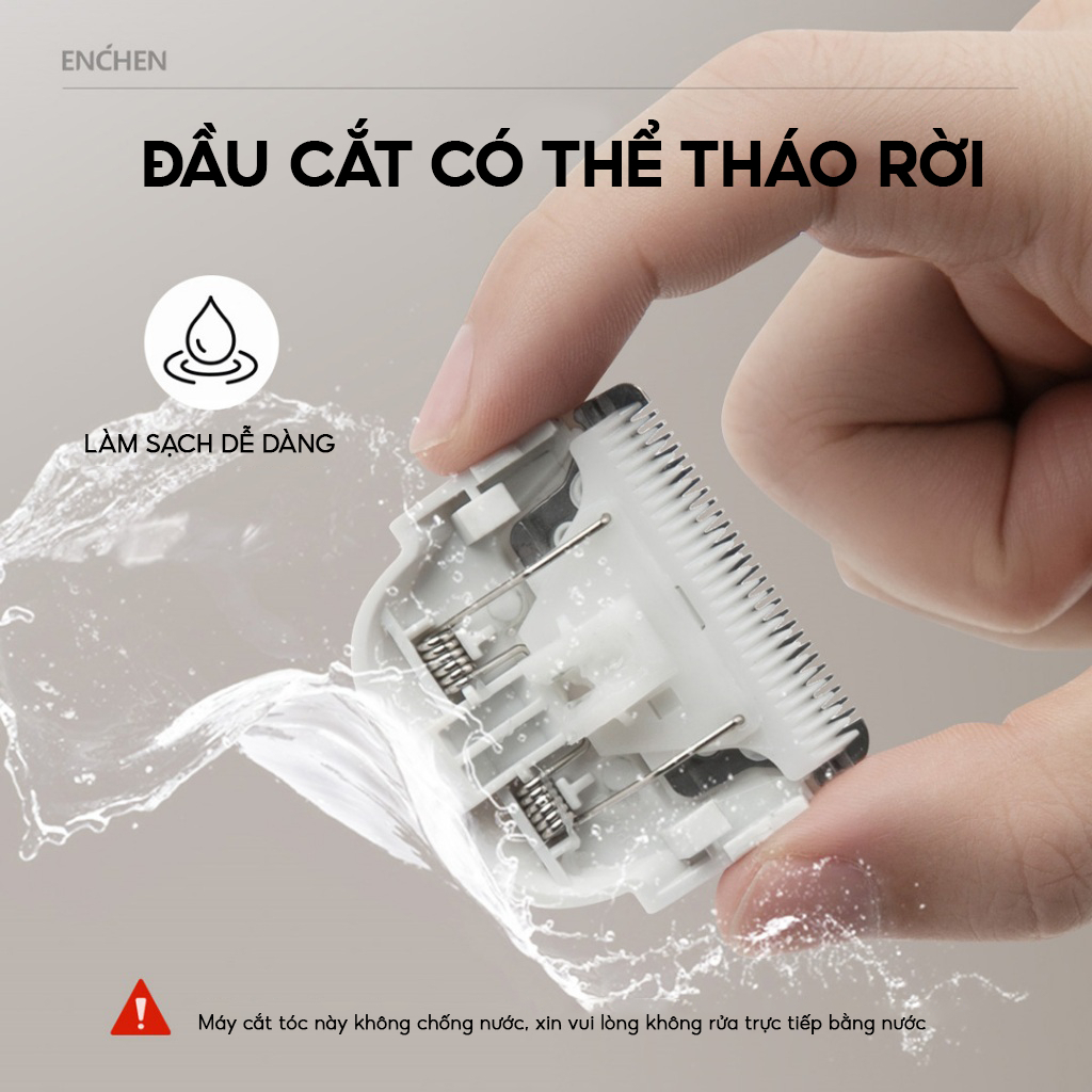 Tông đơ cắt tóc Enchen Boost 2 - Đầu cắt gốm 2 chế độ cạo, Độ ồn thấp, Pin đến 120 phút - Hàng chính hãng