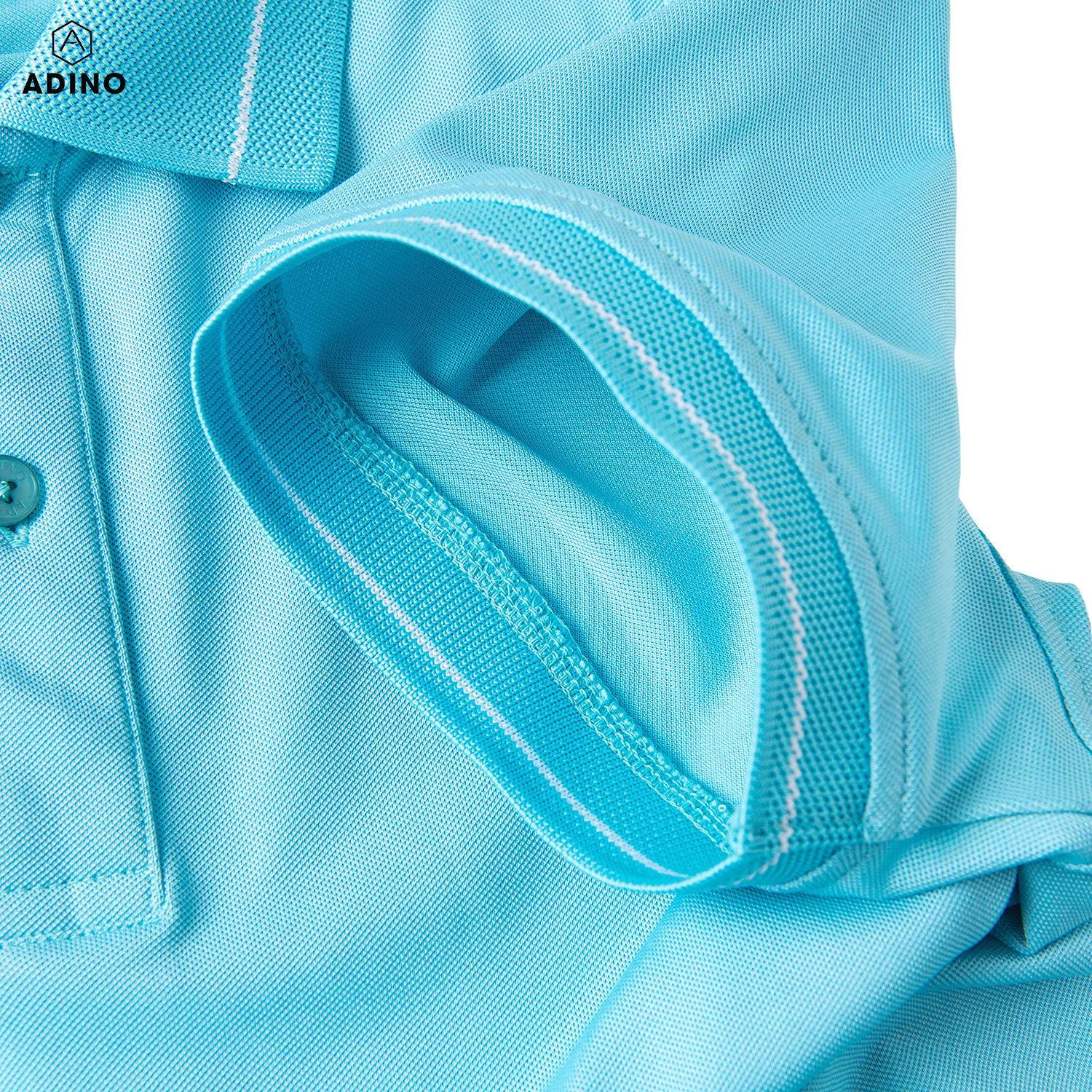 Áo polo nữ màu xanh ngọc phối viền ADINO vải polyester cotton không bai xù dáng công sở slimfit hơi ôm trẻ trung APN04