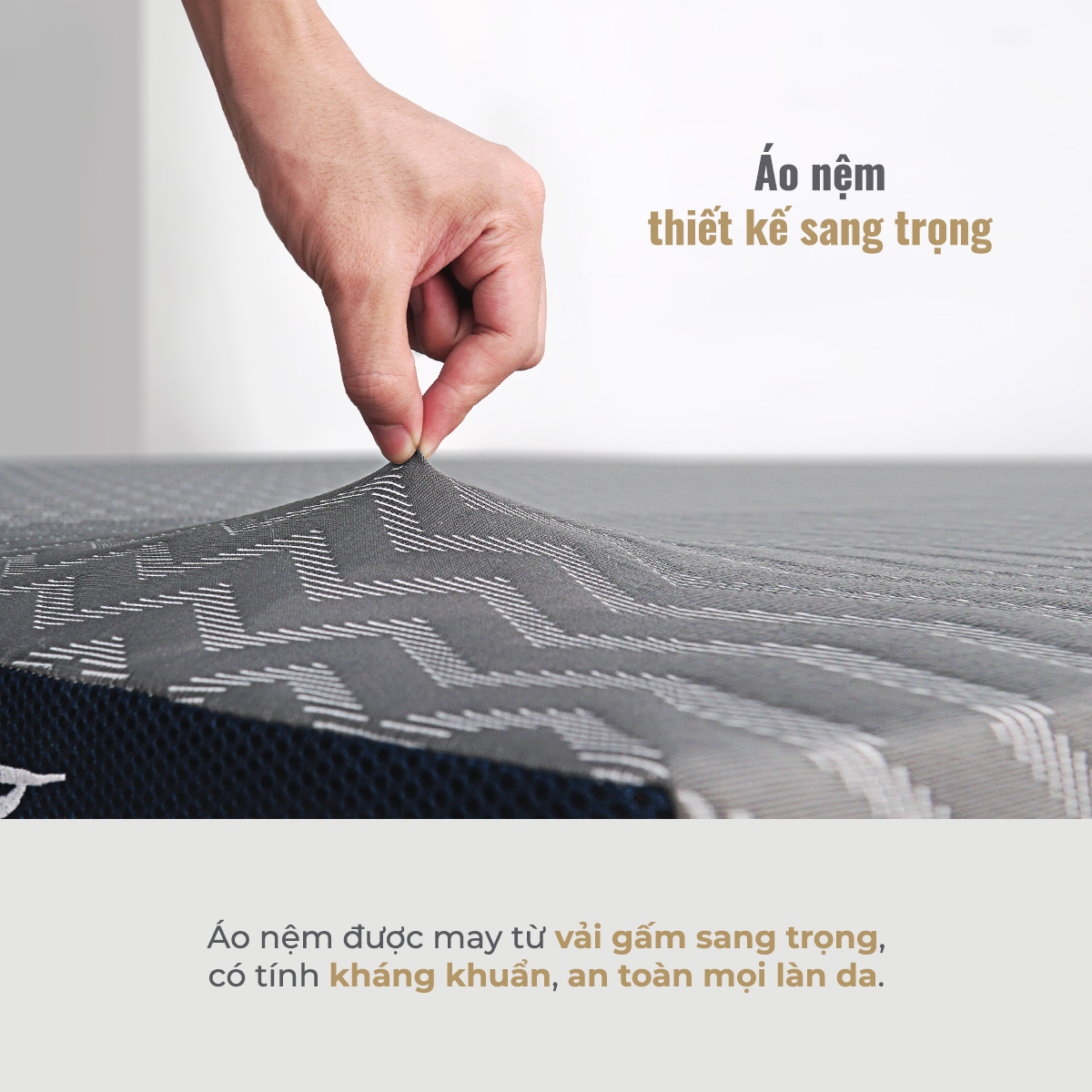 Nệm cao su than hoạt tính Thuần Việt Titan Grey - Miễn Phí Vận Chuyển, Bảo Hành 15 Năm, Trả Góp 0%