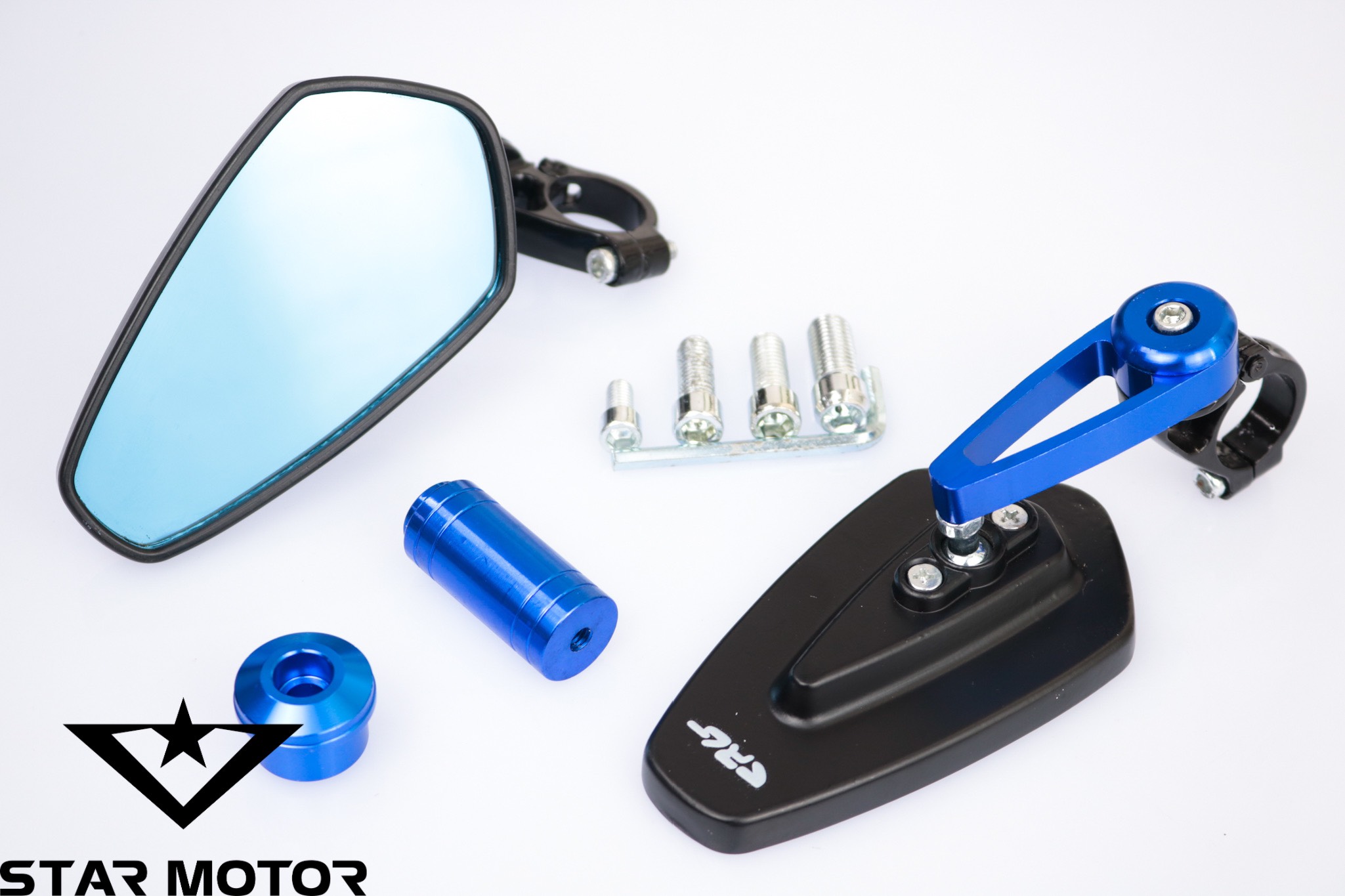 Gương - kiếng gù chân gương CRG V1 nhôm CNC lắp chân gương các dòng xe mặt kính xanh chống loá