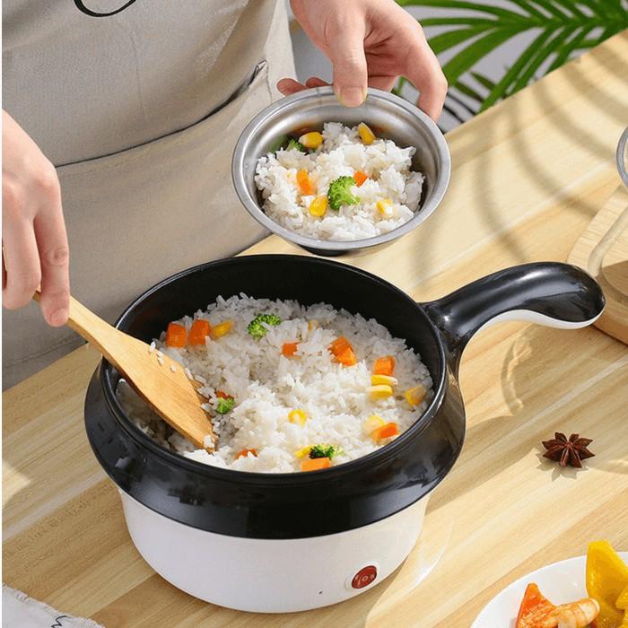 Nồi Lẩu Điện Mini 2 Tầng 18cm Kèm giá hấp Inox