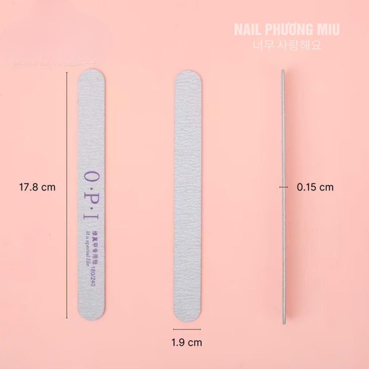 Dũa Mỏng OPI Lốc 50 Cái Độ Nhám 100/180 Thân Cứng, Không Xẹp, Cầm Chắc Tay Làm Nail Tiện Lợi