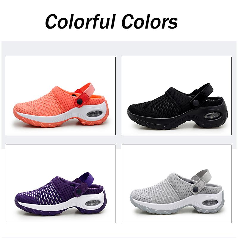Giày tennis phụ nữ thoáng khí có thể tăng cường độ cao 5cm dép đệm không khí Color: Black Walking shoes Shoe Size: 4.5