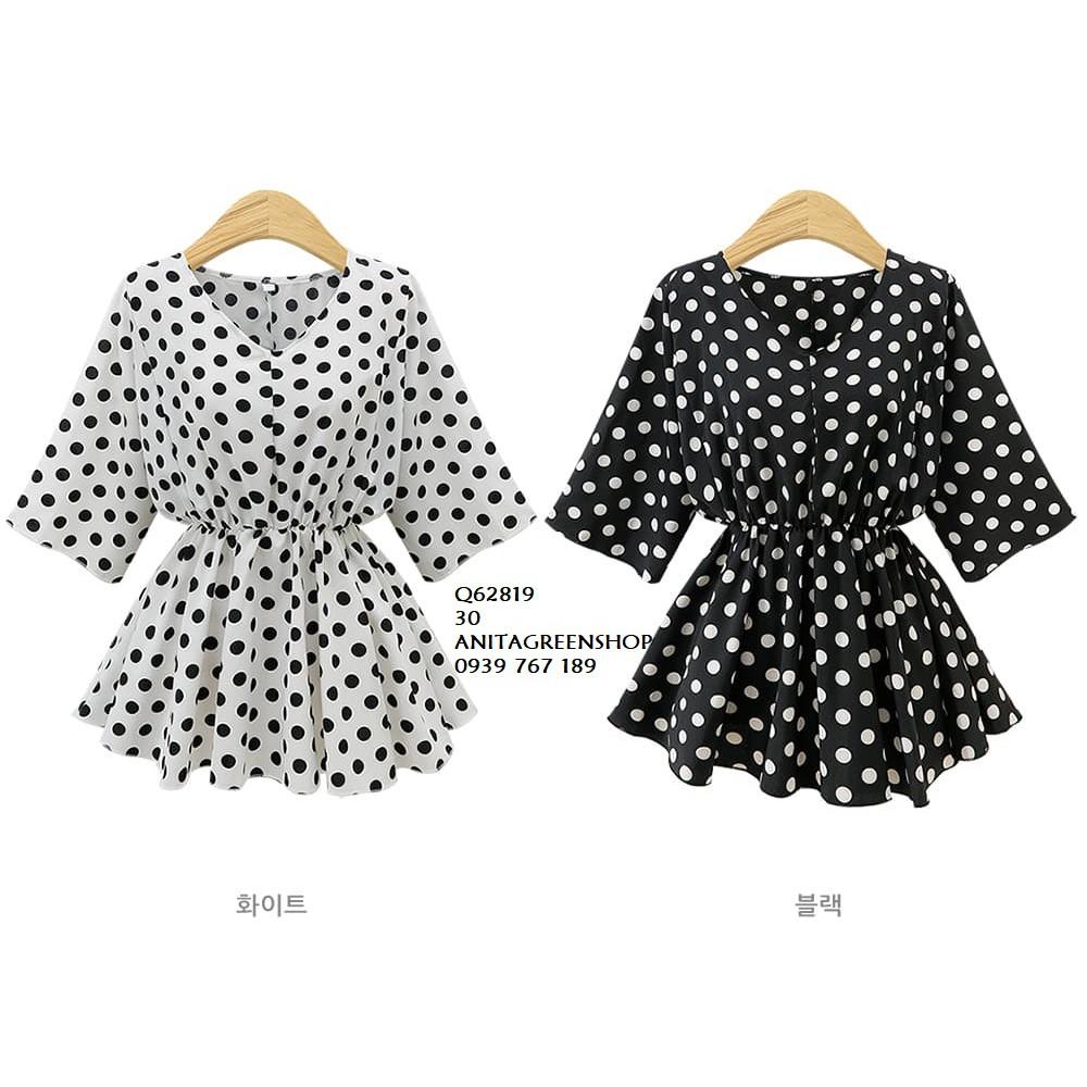 ÁO CHẤM BI TAY LỠ Q62819