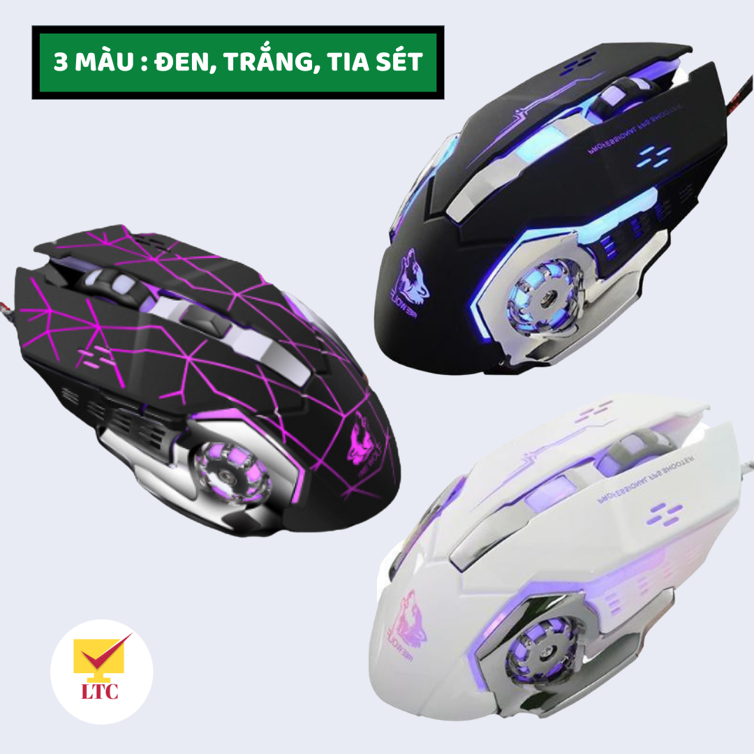 Chuột máy tính có dây gaming cao cấp LTC V5 PRO 2022 có đèn led RGB 7 màu cực đẹp, thiết kế gaming cho các game thủ- Hàng Chính Hãng