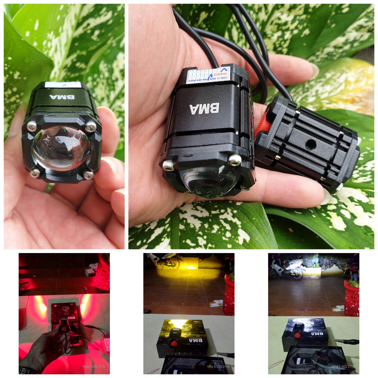 Đèn led trợ sáng xe máy 2 màu cốt pha B.M.A bi cầu bản đặc biệt 4 chế độ mẫu mới hàng víp siêu gom , phụ kiện xe máy