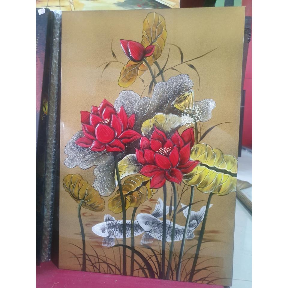 Tranh sơn mài cao cấp Thanh Bình Lê size 40x60 treo tường, trang trí nhà cửa, văn phòng, quà tặng tân gia, tặng dịp Lễ