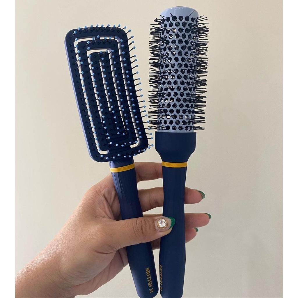 Lược gỡ rối, lược tròn tạo kiểu tóc nam nữ BRITISH M FLEX GENTLE BRUSH