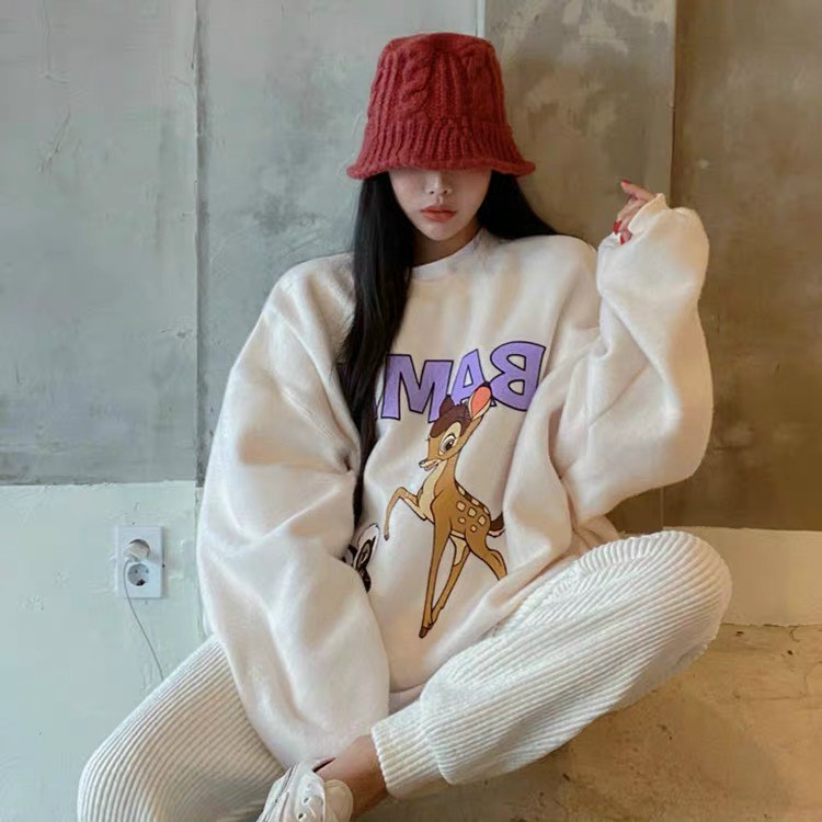 Aó sweater con nai / áo hoodie nam / áo hoodie nữ/ áo sweater am nữ mặc , áo khoác nam nữ form rộng , áo thun tay dài nam nữu mặc